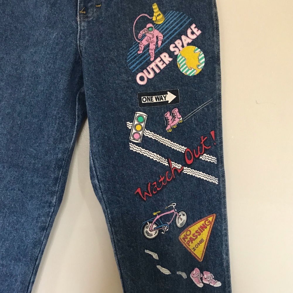 vintage sierra west jeans with decals